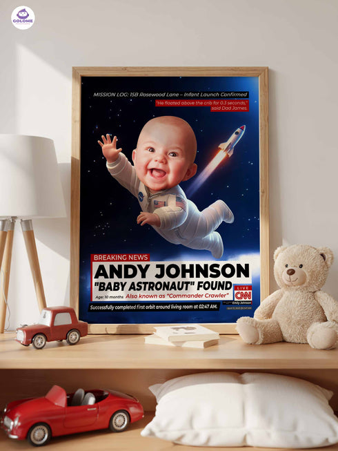 Custom Baby Astronaut Poster – Personalized Space Explorer Wall Art
